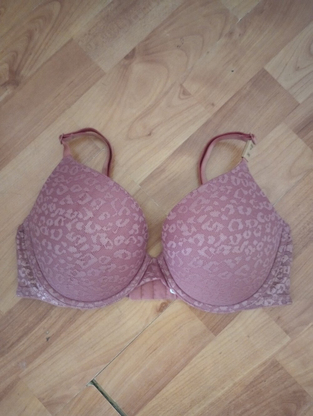 New PINK Victoria's Secret Pish Up Lace Leopard Push-Up Bra